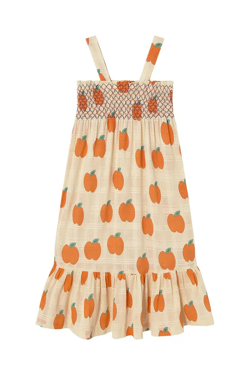 vestito di cotone bambina APPLES DRESS colore beige SS25-162 miniatura 2