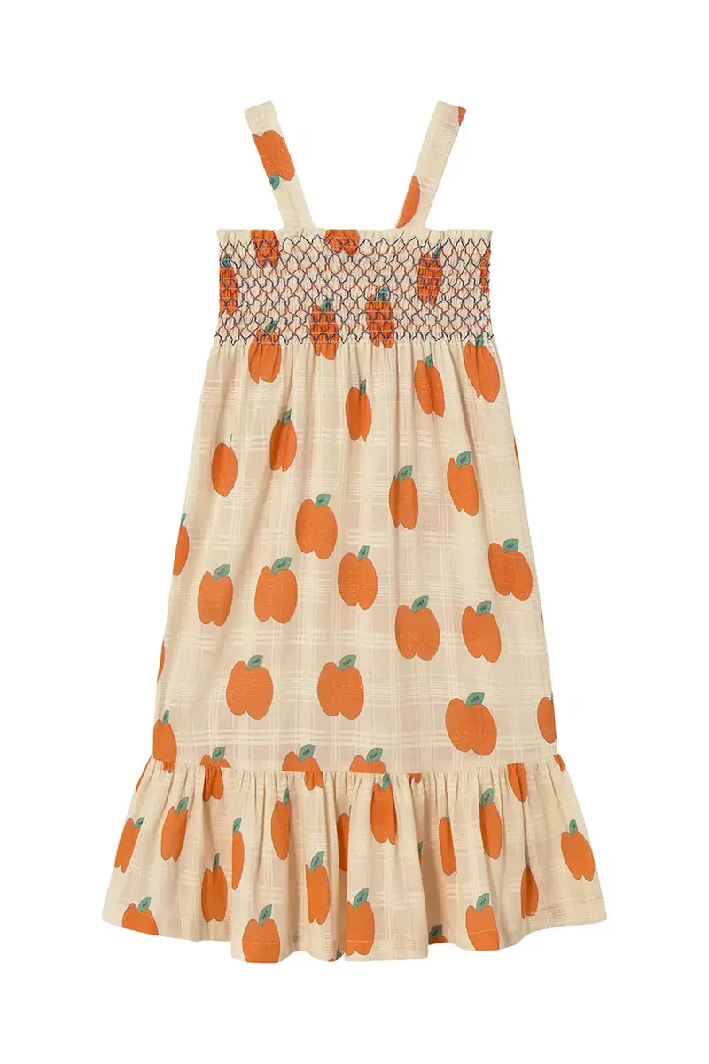 vestito di cotone bambina APPLES DRESS colore beige SS25-162 miniatura 3