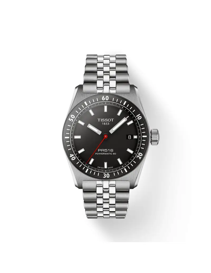 Orologio TISSOT PR516 Powermatic 80 T1494071105100 Black cinturino in acciaio inossidabile