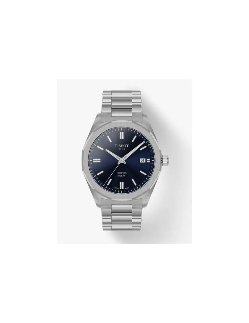 Orologio TISSOT PRC 100 Solar Quartz 39MM T1514221104100 Blue cinturino in acciaio inossidabile