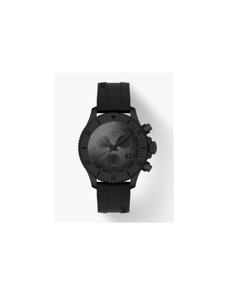 Orologio TISSOT Seastar 1000 Quartz Chronograph 38MM T1202173706100 Smoked Grey con cinturino in silicone nero