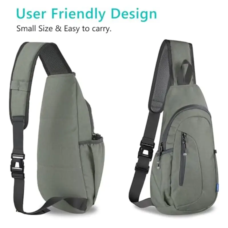 TITECOUGO Small Sling Bag Lightweight Canvas Crossbody Bag for Women Rucksack for Men Running Backpack Travel Chest miniatura 3