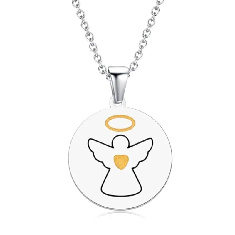 TIZU Collana con Ciondolo Angelo, Compleanno Natale Gioielli Regalo per Donna Ragazze