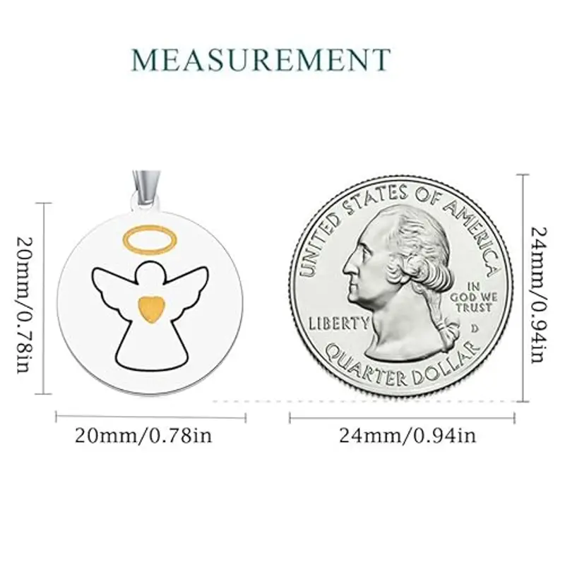 TIZU Collana con Ciondolo Angelo, Compleanno Natale Gioielli Regalo per Donna Ragazze miniatura 3