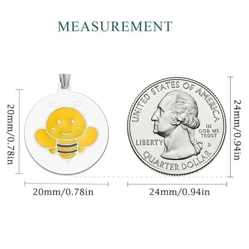TIZU Collana per Donna e Ragazza con Ciondolo a Forma di Ape, Honey Bee Ciondolo Collana per Ragazze, Figlia, Nipote miniatura 3