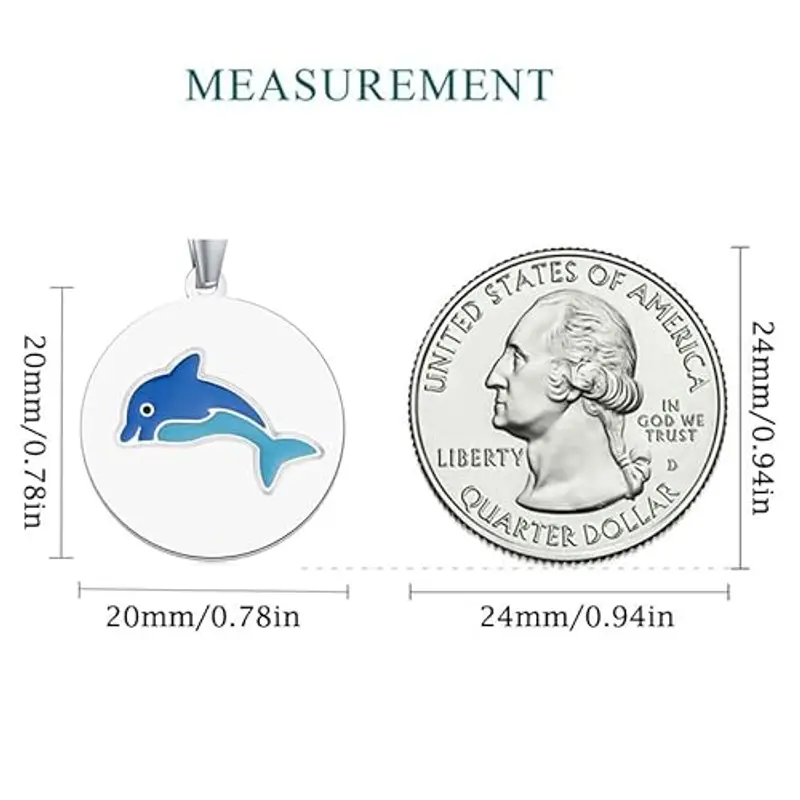 TIZU Donna Collana con Ciondolo Delfino Carino, Amicizia Compleanno Regali di Natale miniatura 3