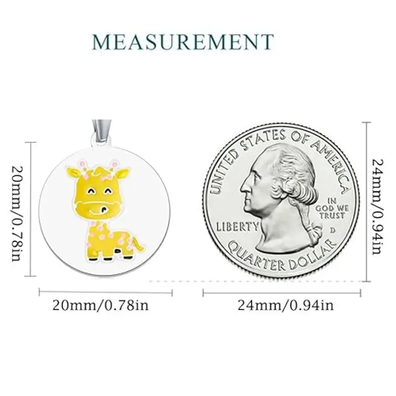 TIZU Donna Collana con Giraffa Ciondolo, Catena con Ciondolo a Forma di Giraffa, Regalo per Donna Ragazze Bambini miniatura 3