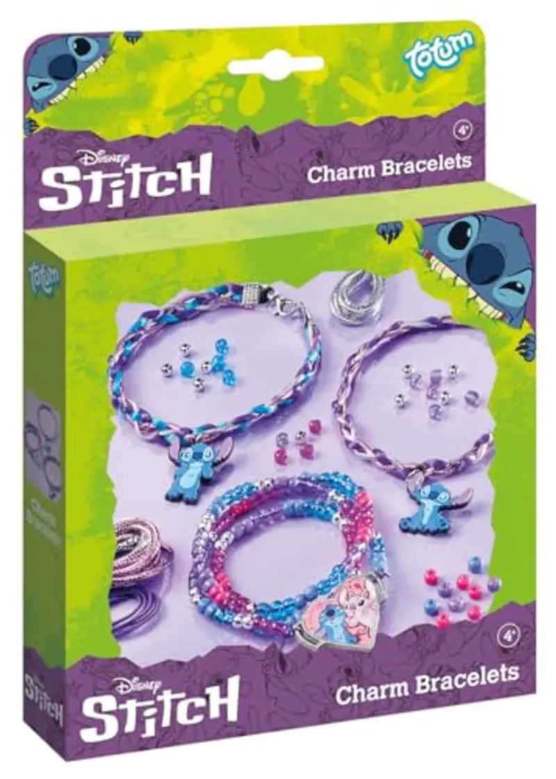 TM ESSENTIALS Stitch - Braccialetti con ciondoli e diverse possibilità per creare il tuo braccialetto, Mittelgroße, Plastica, Nessuna pietra preziosa