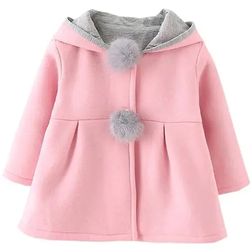 TMEOG Cappotto Giacca con Cappuccio Coniglio Felpa Mantello del Cappotto di Inverno della Pelliccia della Neonata miniatura 2