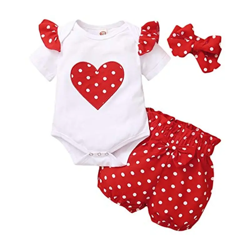 TMEOG Neonata Neonato Vestiti Estate Manica Corta Lettera Stampa Pagliaccetto + Pantaloni + Fascia per Capelli Abiti 3 Pezzi Set