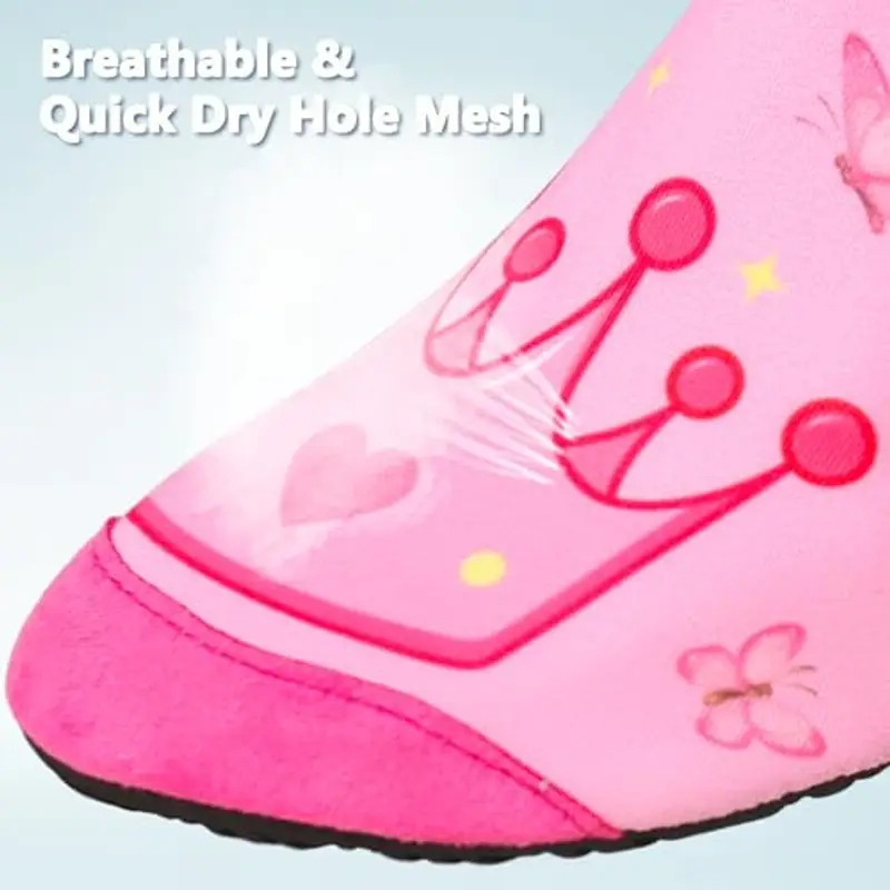 TMEOG Scarpe da Scoglio Bambino Bambina Scarpe Mare Acquatiche Piscina Bambini Scarpe da Spiaggia Acqua Immersione Scarpette da Bagno Surf Nuoto per Ragazzo Ragazza(26/27 EU, Principessa) miniatura 3