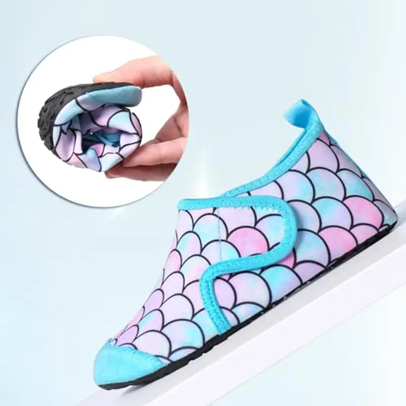 TMEOG Scarpe da Scoglio Bambino Bambina Scarpe Mare Acquatiche Piscina Bambini Scarpe da Spiaggia Acqua Immersione Scarpette da Bagno Surf Nuoto per Ragazzo Ragazza(28/29 EU, FC_Viola) miniatura 2