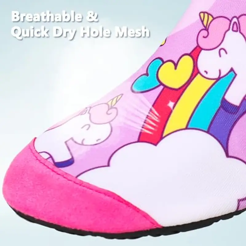 TMEOG Scarpe da Scoglio Bambino Bambina Scarpe Mare Acquatiche Piscina Bambini Scarpe da Spiaggia Acqua Immersione Scarpette da Bagno Surf Nuoto per Ragazzo Ragazza(30/31 EU, UC_Rosa) miniatura 3