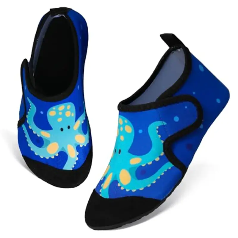 TMEOG Scarpe da Scoglio Bambino Bambina Scarpe Mare Acquatiche Piscina Bambini Scarpe da Spiaggia Acqua Immersione Scarpette da Bagno Surf Nuoto per Ragazzo Ragazza(32/33 EU,Polpo)