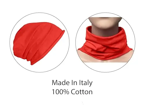 TMK Set di Cappello e Scaldacollo per Bambini e Ragazzi Adolescenti Sciarpa e Berretto 100% Cotone da 4 anni fino a 18 miniatura 2