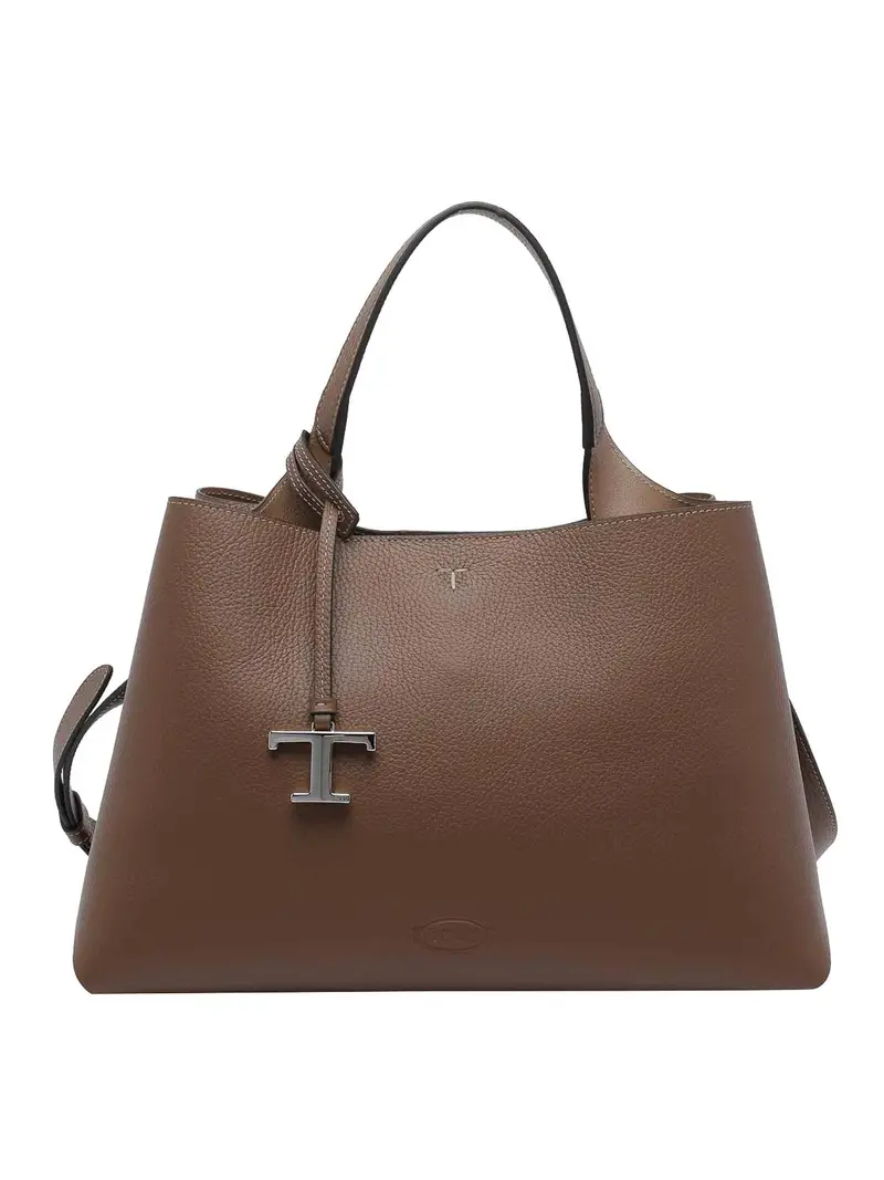 Borsa a mano media in pelle Marrone