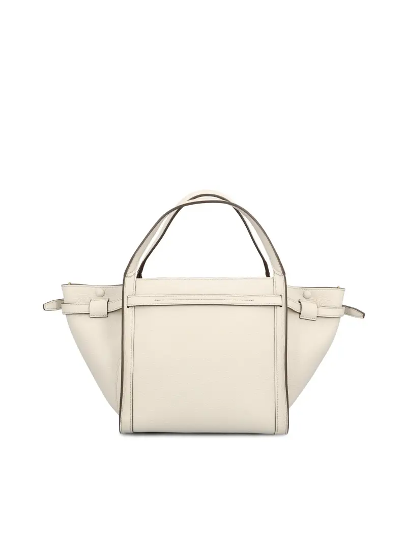 Borsa Shopping In Pelle BIANCO miniatura 2