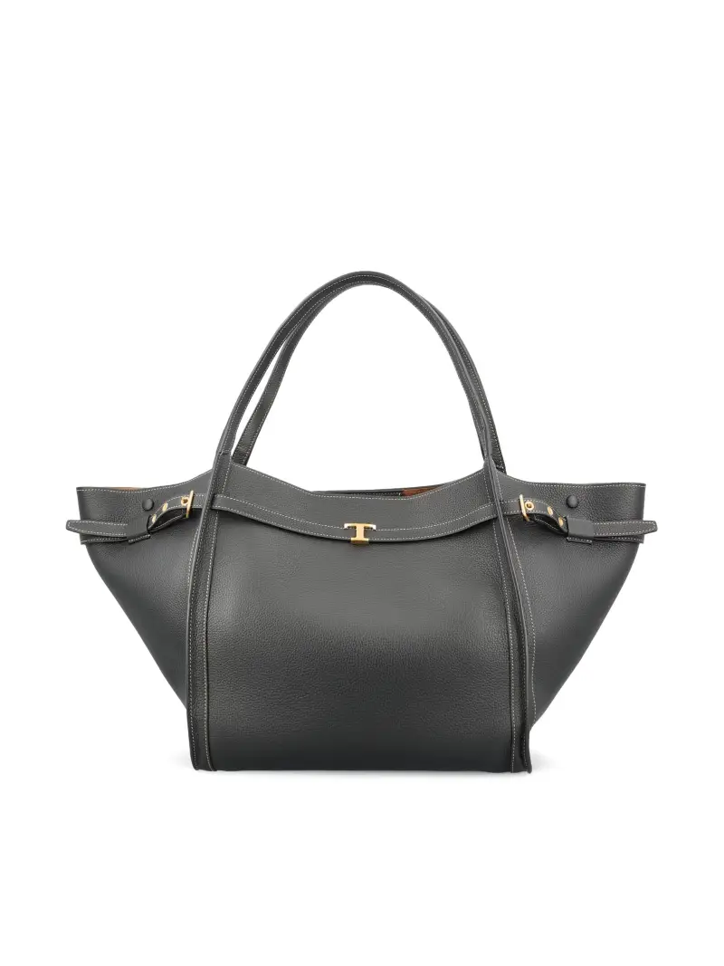 Borsa Shopping in Pelle Media NERO