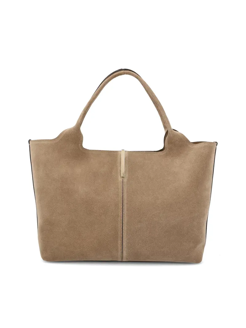 Borsa Shopping In Pelle Medio-Piccola BEIGE