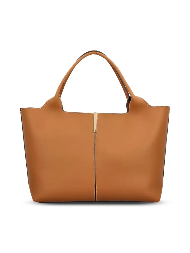 Borsa Shopping In Pelle Medio-Piccola MARRONE