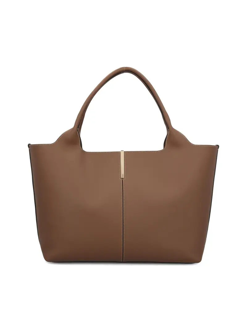 Borsa Shopping In Pelle Medio-Piccola MARRONE