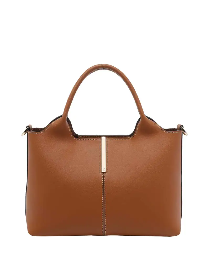 Borsa shopping piccola in pelle Marrone