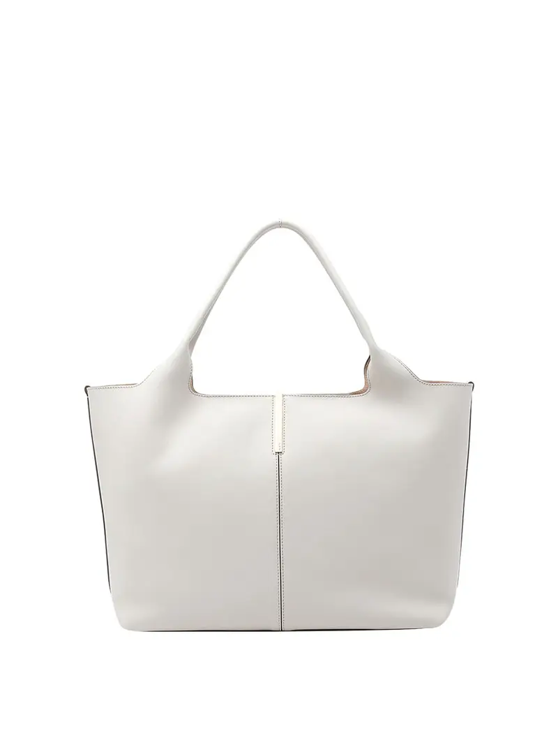 Borsa Shopping Piccola-Media in Pelle Bianco