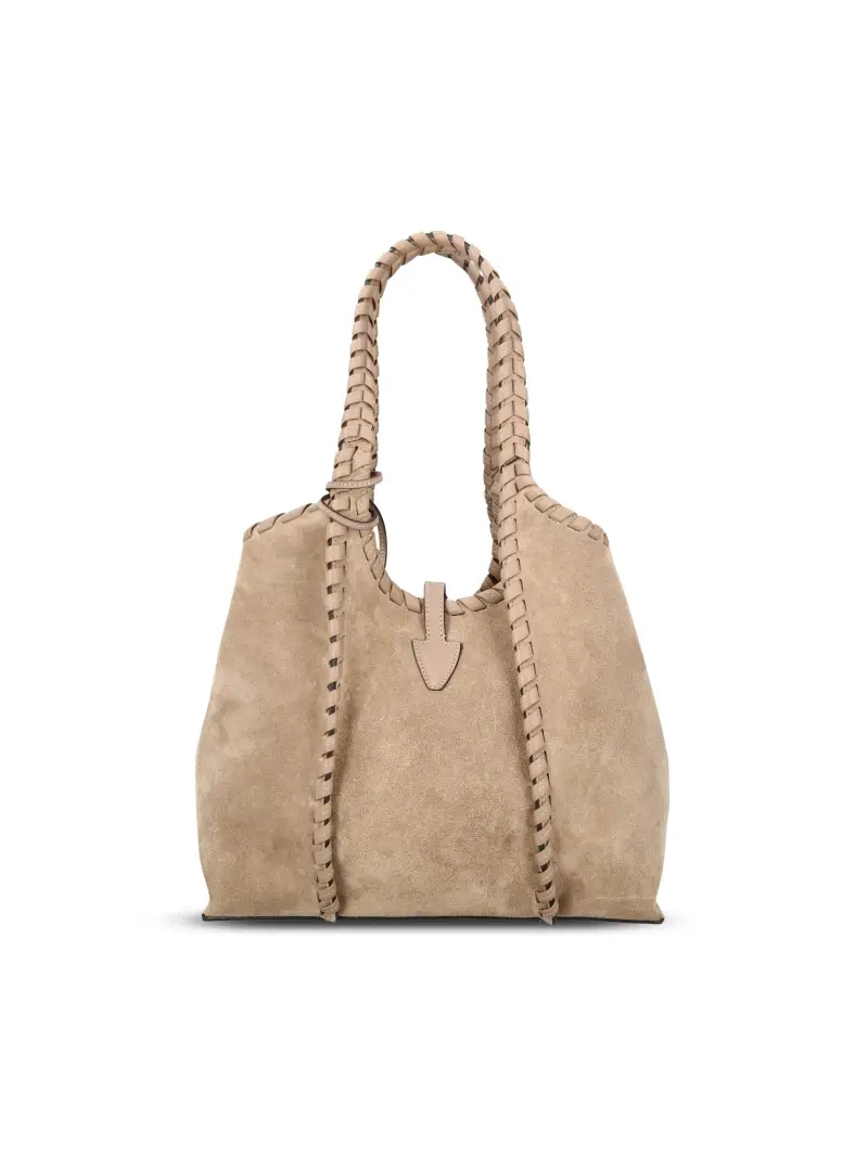 Borsa Shopping T Timeless In Pelle Mini BEIGE miniatura 2