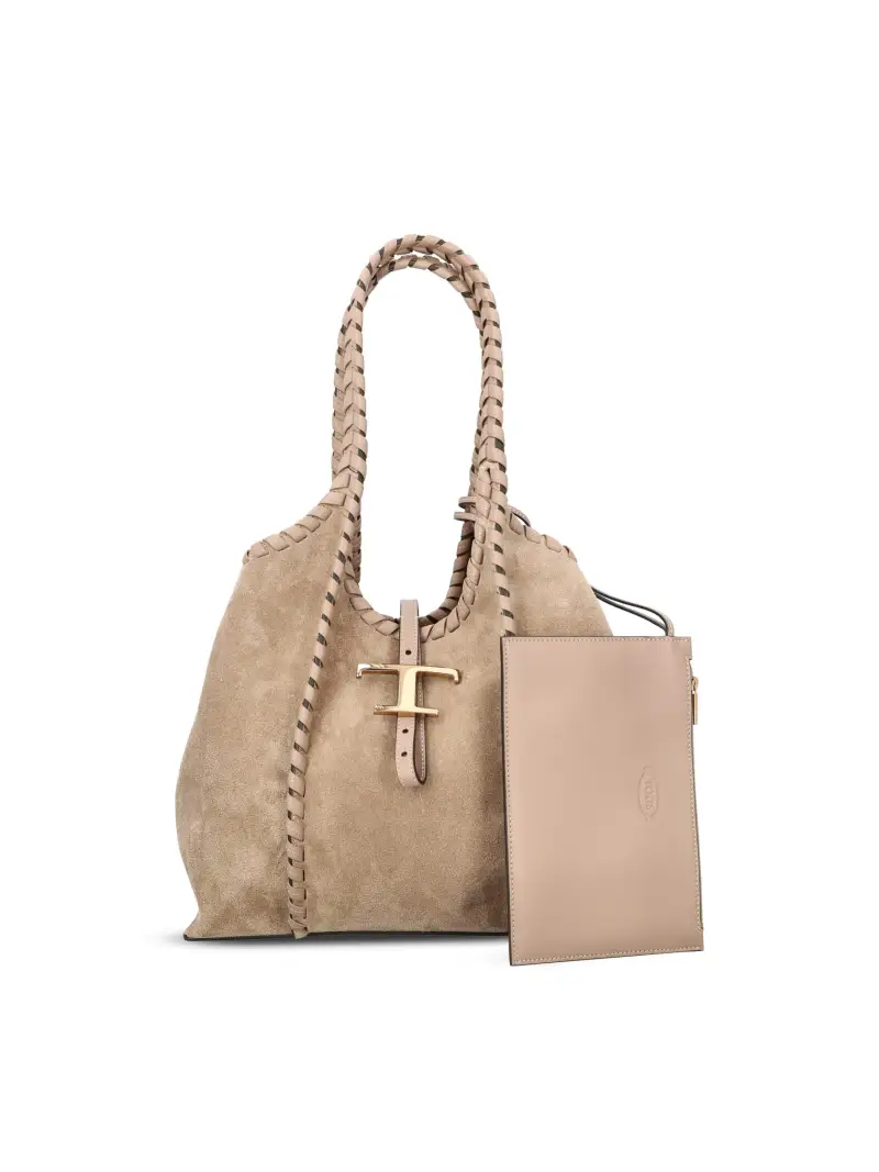 Borsa Shopping T Timeless In Pelle Mini BEIGE