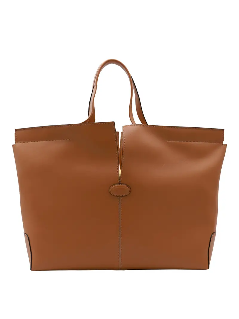 Borsa tote in pelle marrone