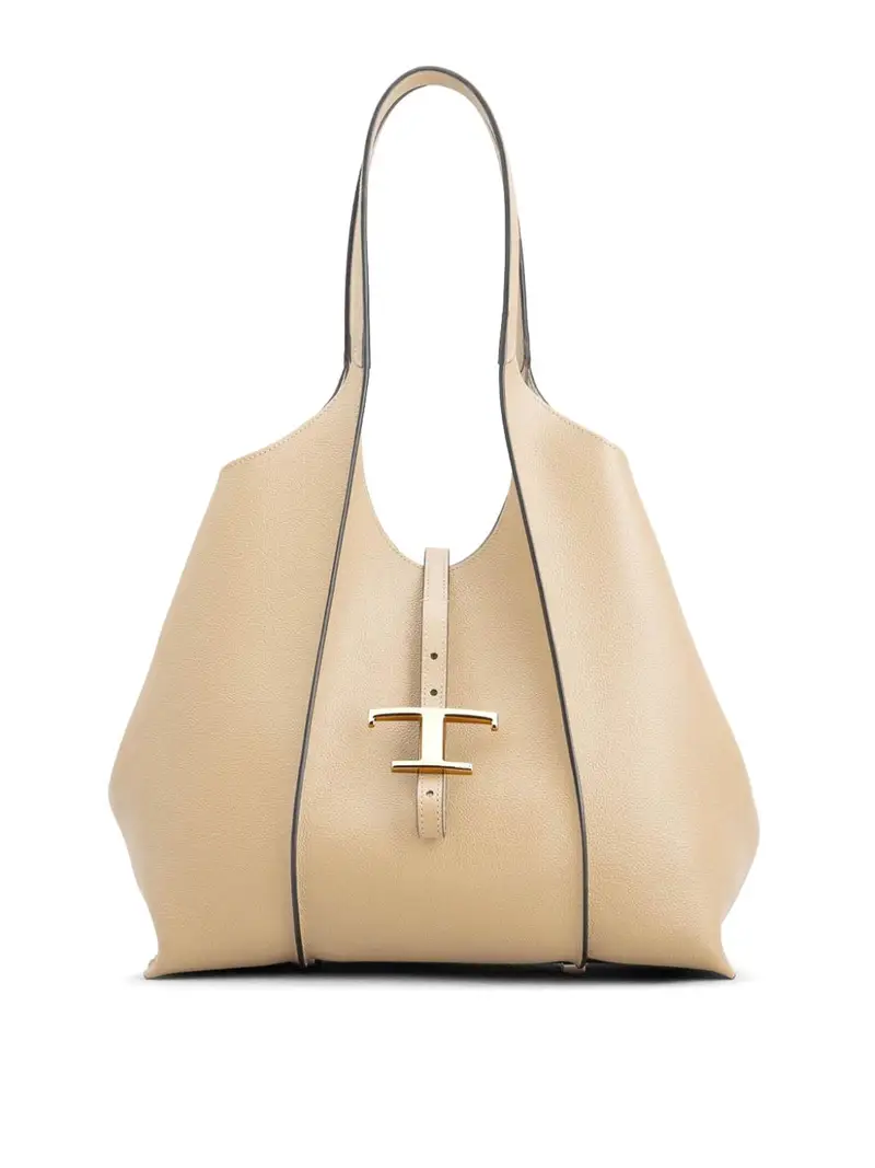 Borsa tote picco in pelle T senza tempo Beige