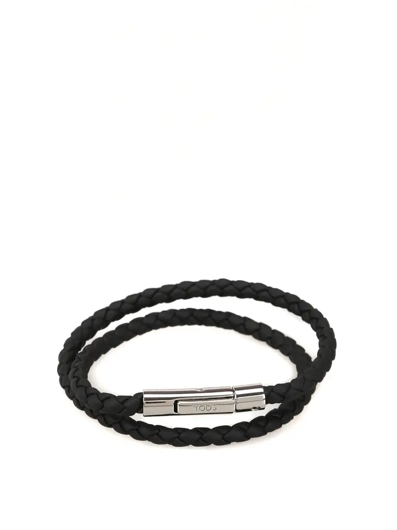 Bracciale MyColors in pelle intrecciata nera Nero