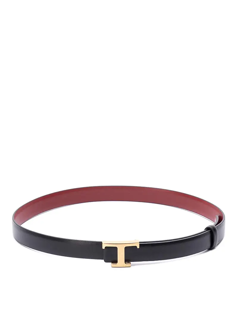 Cintura con logoT Nero