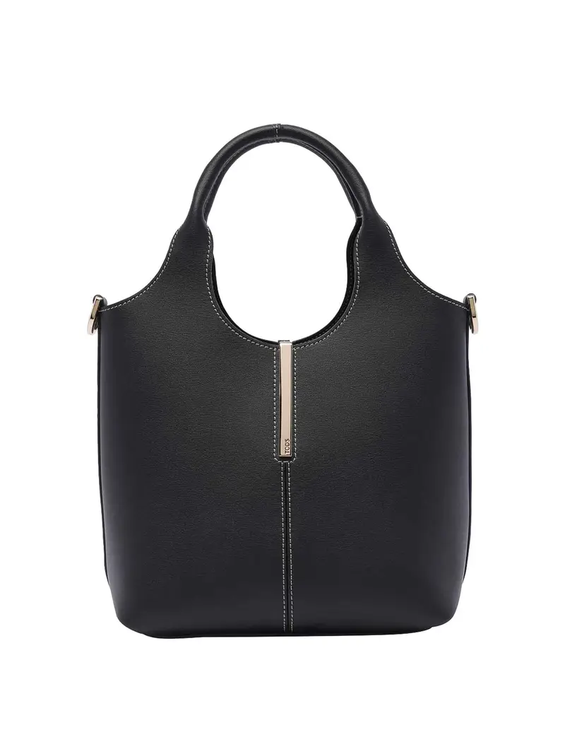 Mini borsa shopping in pelle Nero