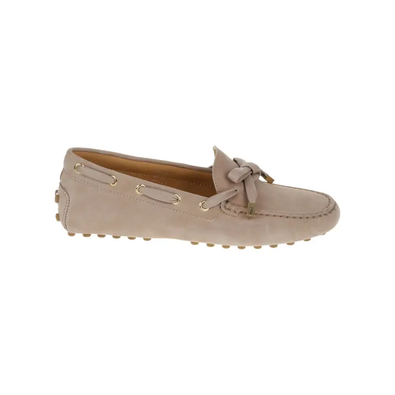 mocassino donna in pelle scamosciata beige