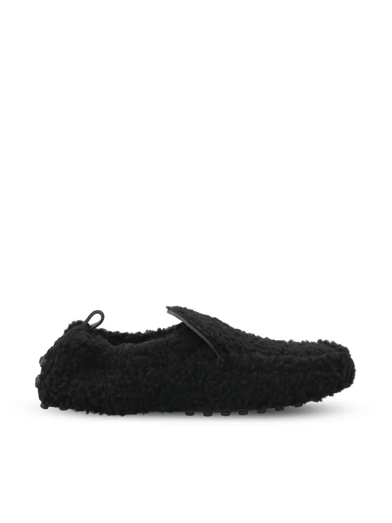 Mocassino Gommino Glove In Shearling NERO