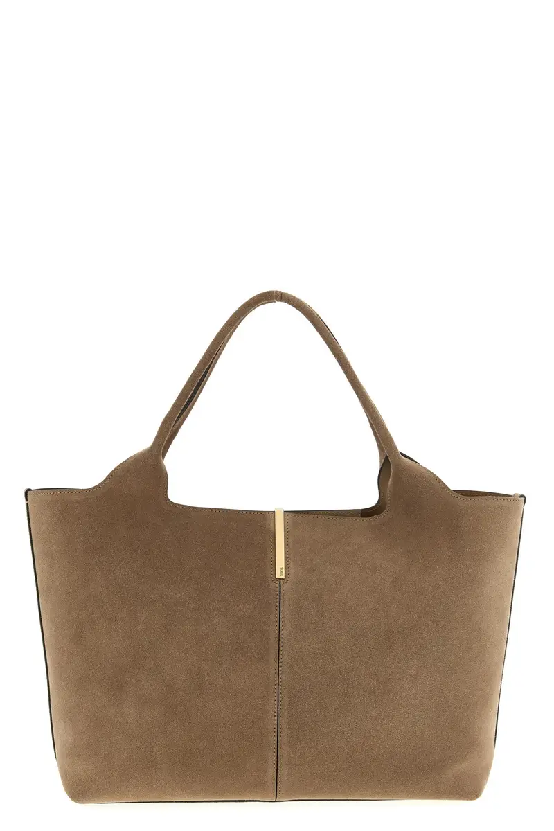 Shopping Suede Medio-Piccola Beige