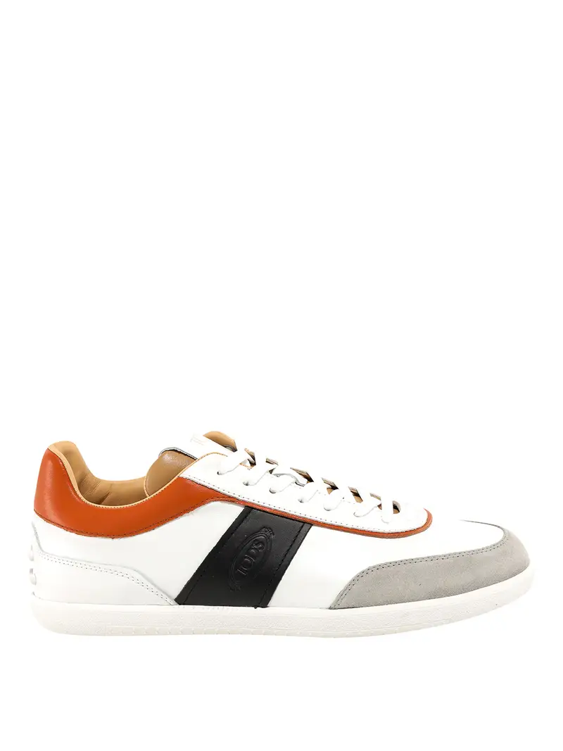 Sneakers stringate in pelle Bianco