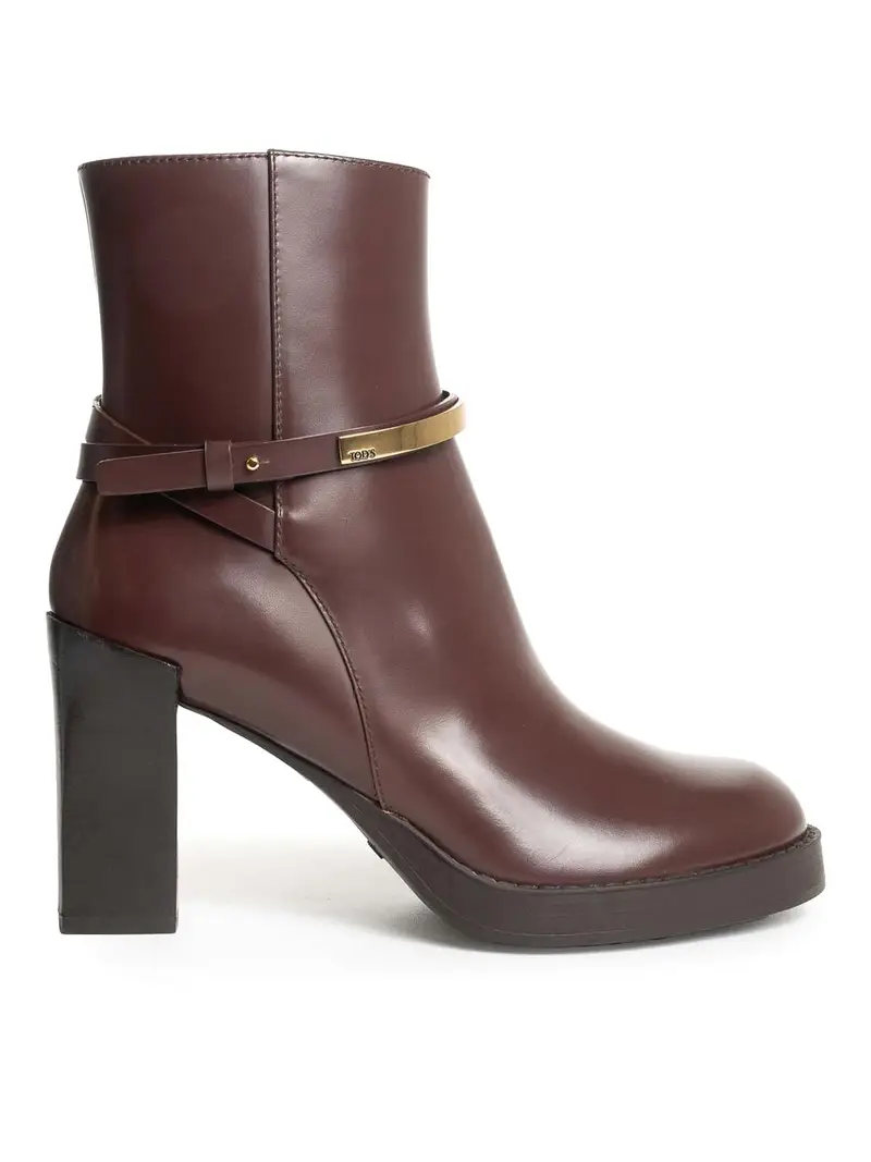 Stivaletto in pelle Bordeaux