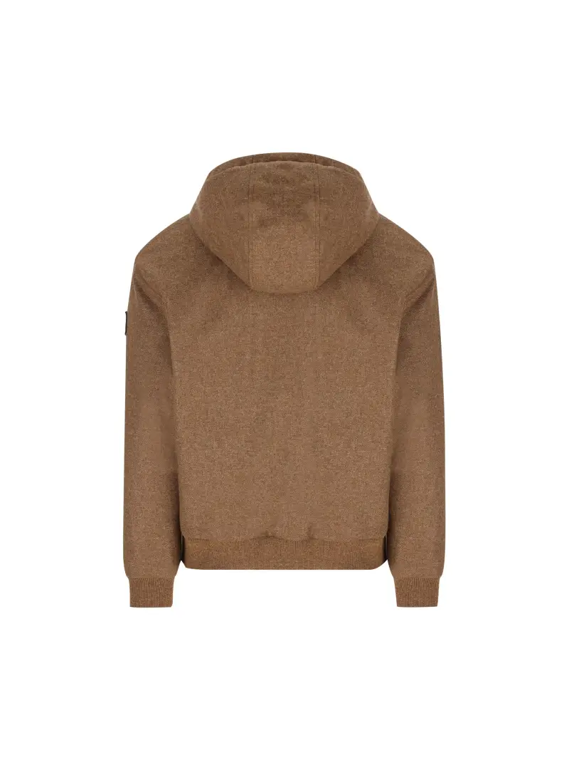 TOD Bomber In Lana Con Cappuccio MARRONE miniatura 2