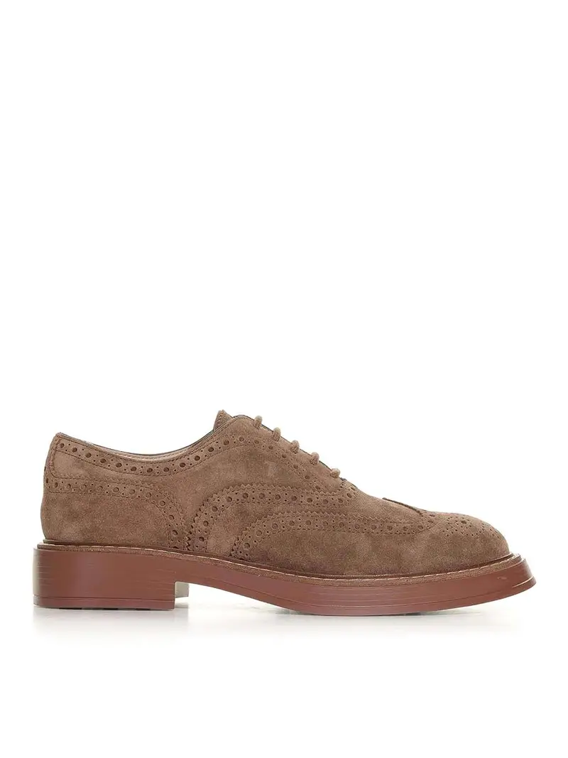Tods Francesina Coda Di Rondine In Suede Marrone