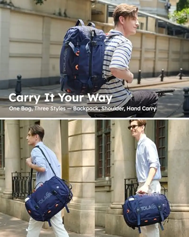 Tolaccea 40L-50L Zaino Viaggio Aereo Bagaglio a Mano, Adatto alla TSA Zaini da Viaggio, Zaino Porta PC 15.6 Pollici, Espandibile Borse da Cabina per Uomo Donna Viaggi Escursioni Campeggio miniatura 2