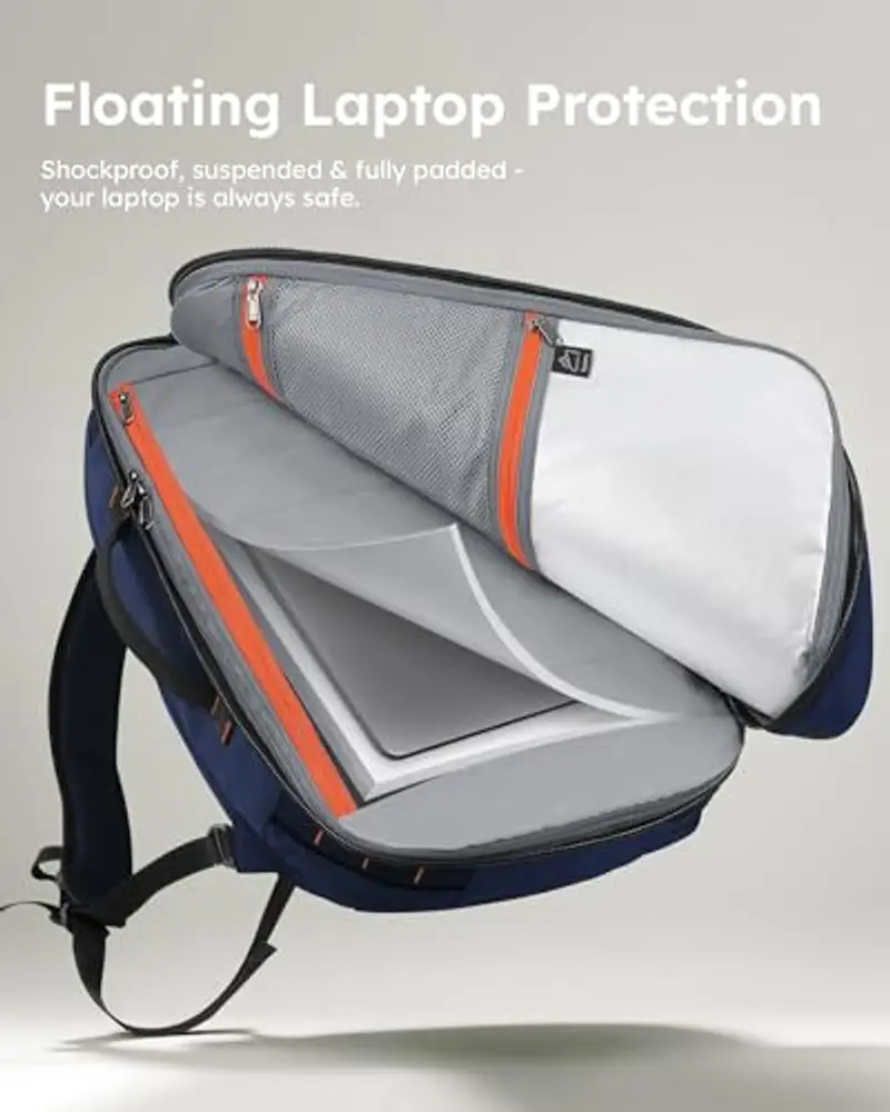 Tolaccea 40L-50L Zaino Viaggio Aereo Bagaglio a Mano, Adatto alla TSA Zaini da Viaggio, Zaino Porta PC 15.6 Pollici, Espandibile Borse da Cabina per Uomo Donna Viaggi Escursioni Campeggio miniatura 3