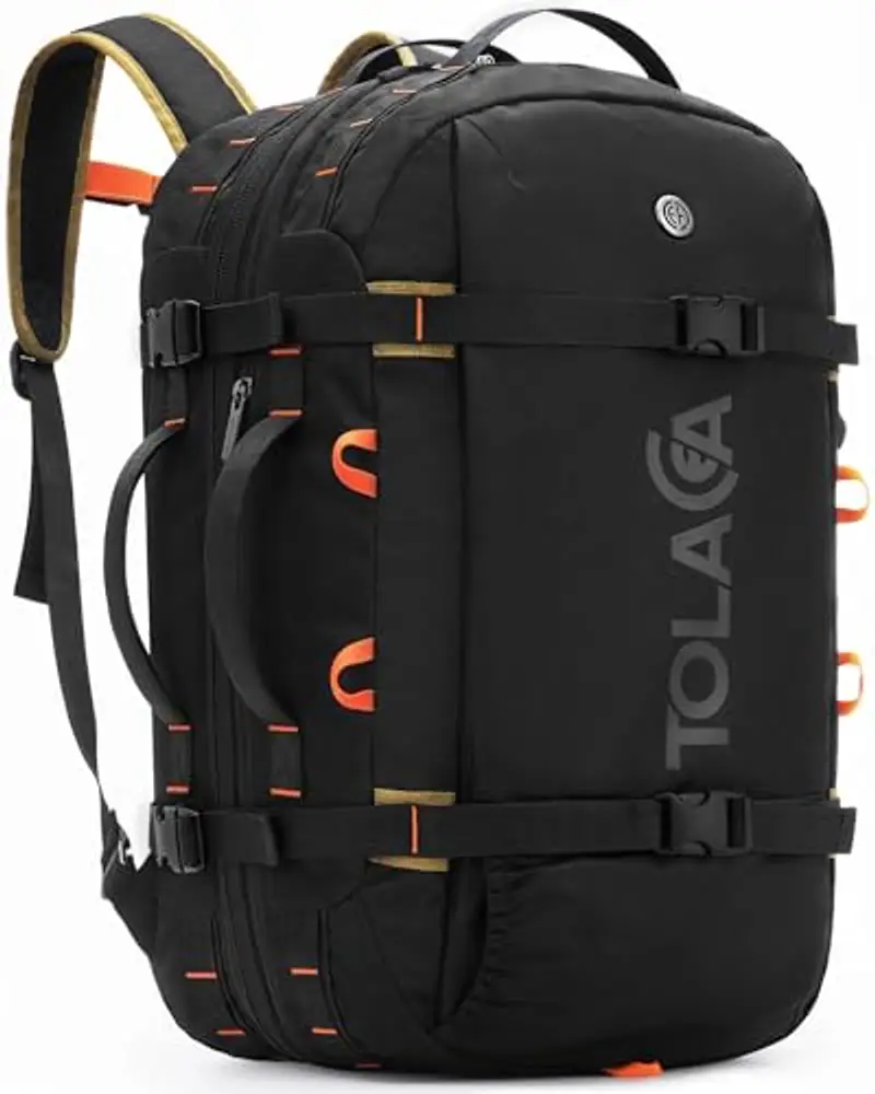 Tolaccea 40L-50L Zaino Viaggio Aereo Bagaglio a Mano, Adatto alla TSA Zaini da Viaggio, Zaino Porta PC 15.6 Pollici, Espandibile Borse da Cabina per Uomo Donna Viaggi Escursioni Campeggio