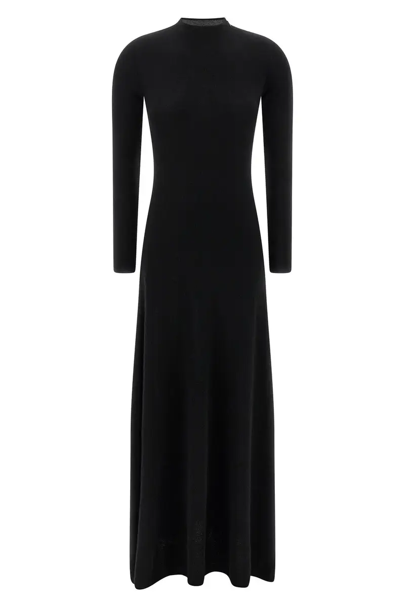 Abito Cashmere E Seta Nero