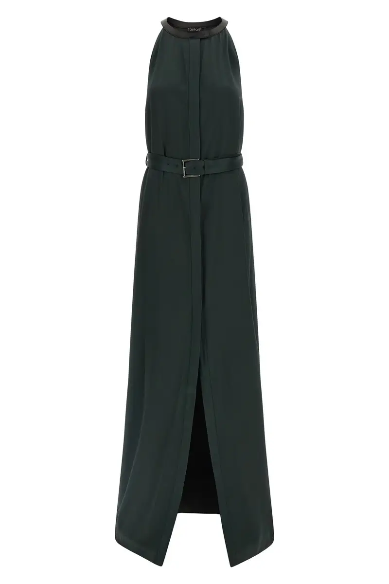 Abito Scollo Americana Verde