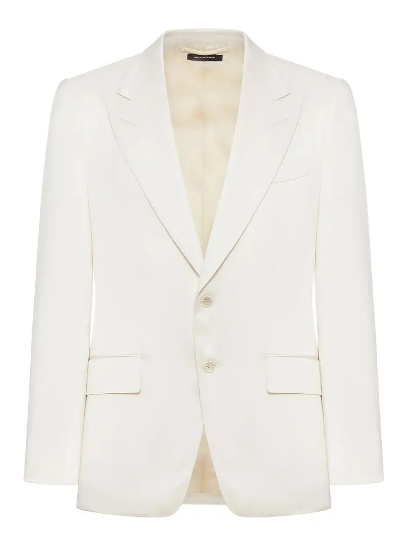 Blazer Shelton In Gabardine Di Seta Bianco