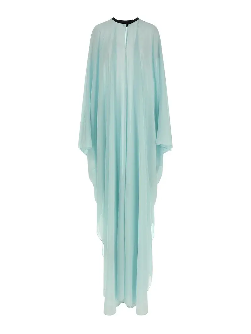 Caftano in georgette di seta Azzurro
