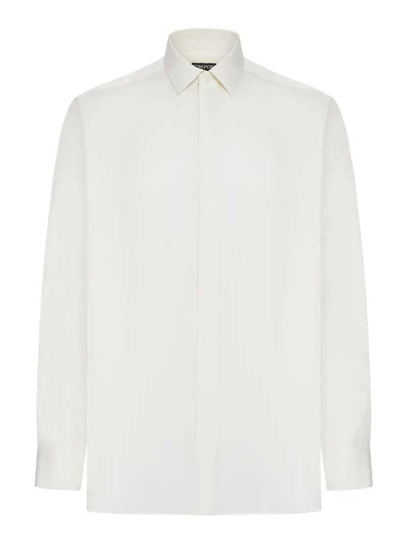 Camicia classica in twill fluido Bianco