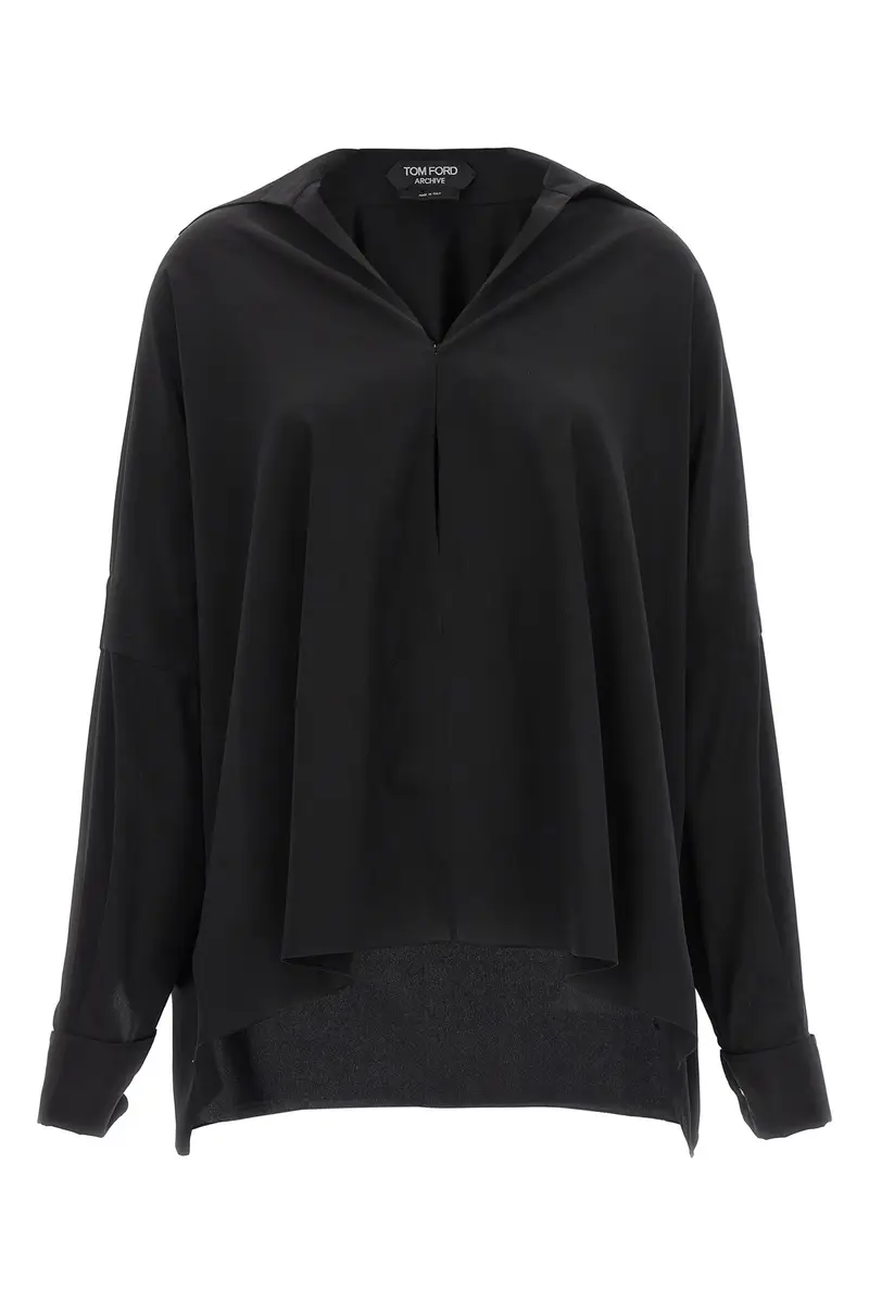 Camicia Crepe De Chine Nero